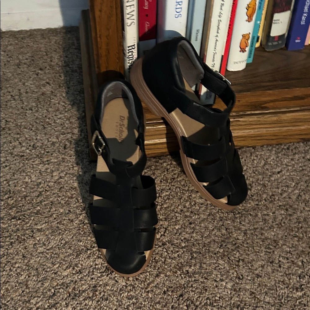 Dr. Scholl's Black and Tan Women's Sandals